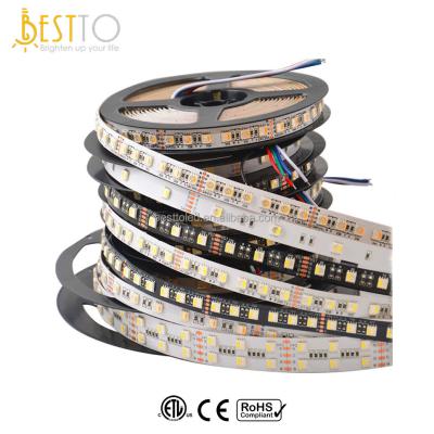 China ETL Approval 5050 RGBW Strips 12V/24V Decorative Lighting High Lumen 60leds/m CRI90 95 Led Lights With 5 Years Warranty for sale