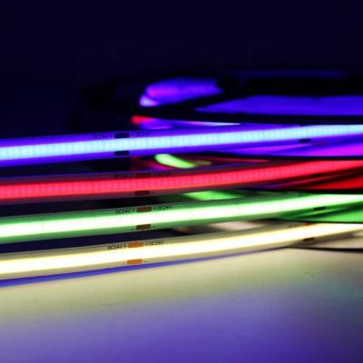 China Newest Residential COB Colorful Led Strip Lights DC 24V COB 90Ra LED Flexible Strip With 512chips for sale