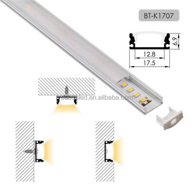 China Hot Seller W17*H7mm Matte Silver Diffuser Aluminum Profile Heatsink For LED Strip Light for sale