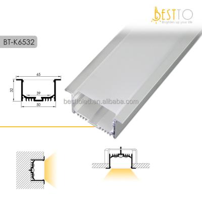 China Large Radiator 6532 Height Ceiling Wall Recessed LED Linear Light Aluminum Extrusion Wing Profile For LED Strip Light for sale