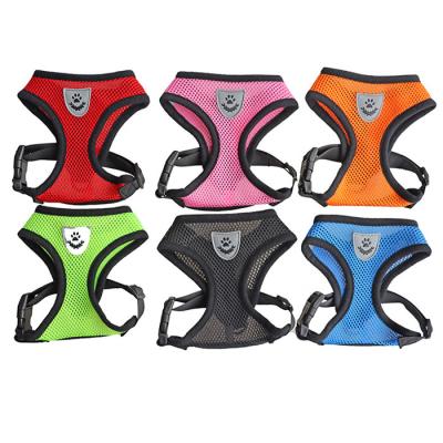 China XS-XL Puppy Collar Polyester Mesh Cat Dog Adjustable Reflective Harness Walking Vest For Small Medium Dog Cat Pet for sale