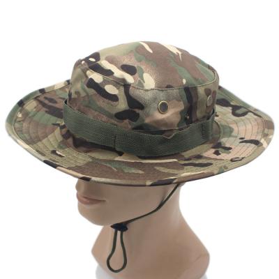 China COMMON Custom Military Camouflage Bucket Brim Sun Fishing Bush Booney Wide Hat Climbing Hat Boonie Tactical Hat for sale