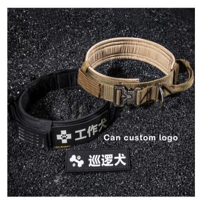 China Custom Adjustable Tactical Dog Collar DETACHED Logo Military Nylon Collar Outdoor Training Dog Collars for sale