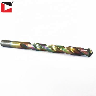 China High quality rainbow color stainless steel bit hss straight leg twist drill for sale