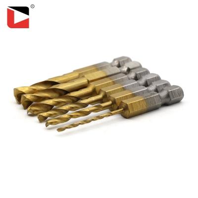 China Titanium stainless steel HSS4241/HSS4341/M2/M35 hex shank hss twist drill bits for sale