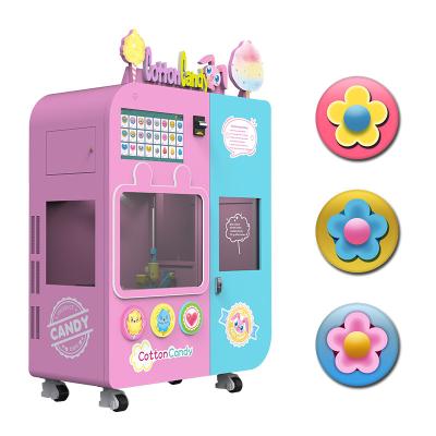 China Hotel Subway Station Shopping Mall Exclusive Diy Operate Best Selling Cotton Candy Vending Machine for sale