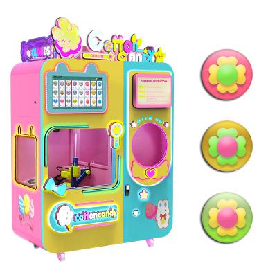 China Hotel Subway Station Shopping Mall Exclusive 6 Color Sugar Tank Fluffy Vending Made Cotton Candy Electronic Machine In China for sale