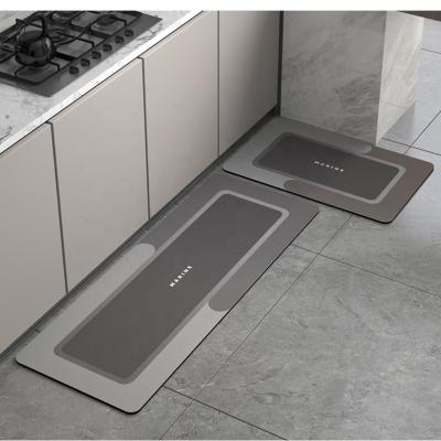 China Viable Bathroom Blanket Mat Ultra Thin Absorbent Kitchen Diatomite Floor Mat for sale