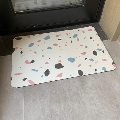 China Viable Diatomite Bath Mat Non-Slip Rug Door Floor Mat Absorbing Foot Mat for sale