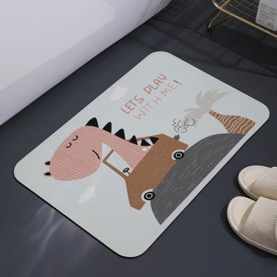 China Viable Quick Dry Diatomite Bath Mat Super Absorbent Bathroom Door Mat for sale