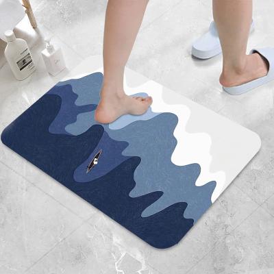 China Viable Smart Diatomite Machine Wash Absorbent Bathroom Mat For Bathroom for sale