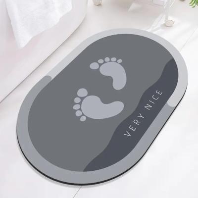 China MA Sustainable Printing Custom Microfiber Bath Anti-Slip Soft Diatomite Bath Mat for sale