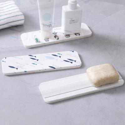 China Water Absorption Wholesale Diatomite Bath Tile Soap Eco-friendly Quick Drying Holder for sale