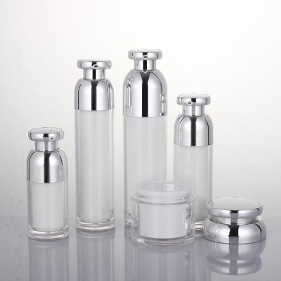 China Customized Personal Care Merchandise Luxury Well Round White Cosmetic Acrylic Lotion Pump for sale