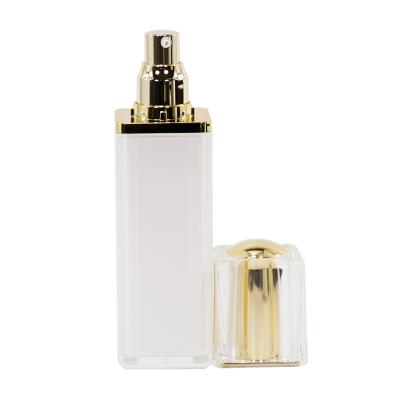 China High End And Simple Luxury Airless Gold Cosmetic Bottles Lotion And Face Cream Jar With Pump for sale