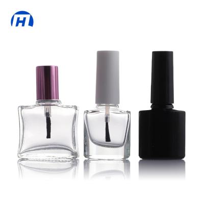 China Wholesale 10ml 15ml 20ml Personal Care Square Black Nail Glass Gel Polish Bottle For Nail Care for sale