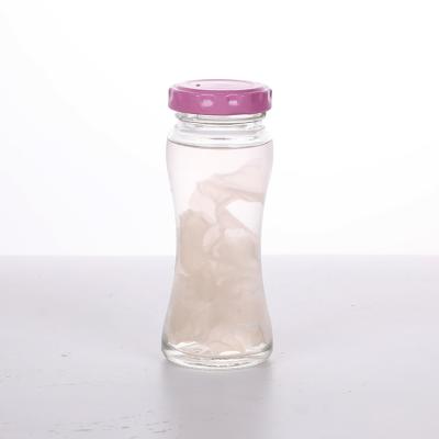 China Personal Care 70ml Empty Glass Honey Jar Bird's Nest Bottle With Screw Metal Cap for sale