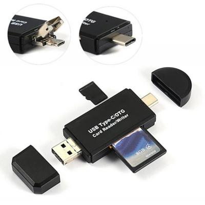 China Wholesale Macbook/SD/TF Reader Factory 3 in 1 Micro OTG Type-C to Micro USB 2.0 Standard Connector Card Reader SD Card Reader Adapter SD Card Reader USB 2.0 for sale