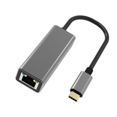 China Gigabit Ethernet Type-C USB-C with RJ45 Gigabit Ethernet LAN 10/100/1000Mbps Aluminum Alloy for sale