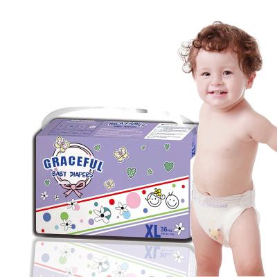 China Coloful Printed Printed Disposable Outdoor Breathable Baby Diapers Low Price, Wholesale Bulk Cheap Baby B Grade Diapers for sale