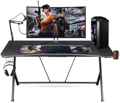 China MR Huge Gaming Desk 2021 Huge Modern Iron Gaming Computer Desk With Metal And Wooden Shelf 41.7inch Wall Desk Gaming Table 63inch for sale