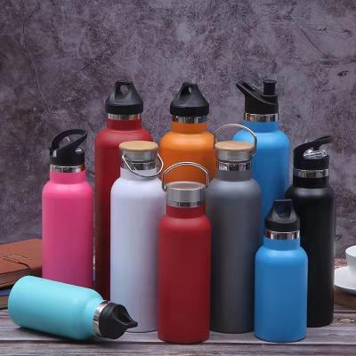 China New Style Lid PORTABLE Stainless Steel Portable Bamboo Water Bottle Customized Logo for sale