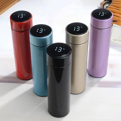 China Black 500ml Bottle Stainless Steel Smart Vacuum Insulated Water Bottle PORTABLE Vacuum Cup Upright Cup Bottle for sale