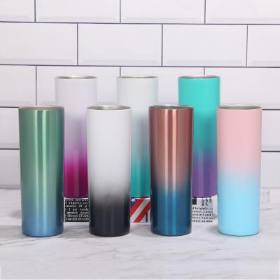 China Amazon Hot Sales PORTABLE PORTABLE Vacuum Insulated Sublimation Tumbler 20oz Double Wall Travel Mug Lean Tumbler With Straw And Lid for sale