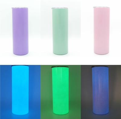 China Viable Wholesale Luminous Tumbler Glow in Dark 20oz Sublimation Tumbler Stainless Steel Tumbler Mugs in Bulk. for sale