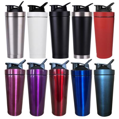 China PORTABLE Double Wall 304 Stainless Steel Protein Shaker Bottle With Storage BPA Free Shaker Cup Thermos Insulated Shaker Bottle for sale