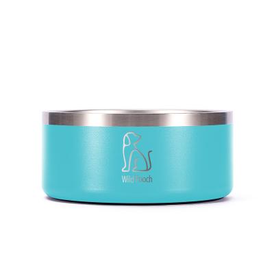 中国 Wholesale Viable Dog Bowl Stainless Steel Powder Coated Pet Bowls Food Feeder Metal Bowls Large 32oz 64oz For Dog With Logo 販売のため