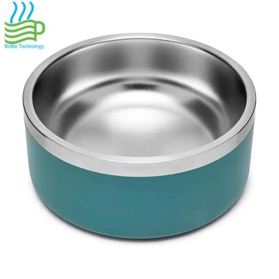 Chine Hot Sale 32oz 64oz Double Wall Stainless Steel Dog Bowl PORTABLE Pet Bowl with Logo Custom à vendre