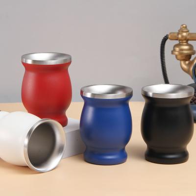 China New 304 Stainless Steel Yerba Mug Viable Vacuum Insulated Vacuum Insulated Yerba Cup Tea Cups Mate Cup for sale