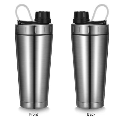 China 2022 750ml and 500ml Stainless Steel Metal Gym Protein Shaker Bottle Sustainable Eco-friendly Fitness with Handle Shaker and Metal Balls for sale