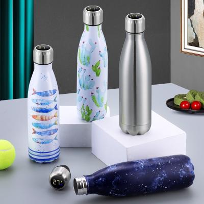 China 2021 New 304 Stainless Steel Smart Led Insulated Water Bottle Temperature Display Vacuum Flask Sustainable Cola Sports Thermos Bottle for sale