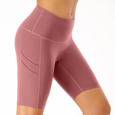 China Antibacterial Wholesale High Waisted Compression Running Yoga Biker Workout Shorts Women for sale