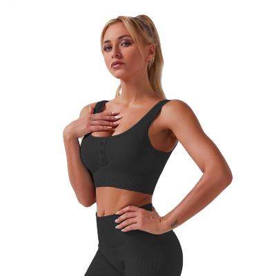 China KSJ009 Solid Color Seamless Yoga Fitness Woman Yoga Sports Bra High Waist Anti-Static Pants 2 Pieces Set Tracksuits for sale