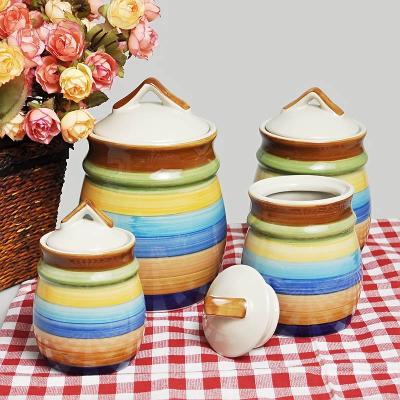 China Heatable Kitchen Storage Canisters Set, Canister With Ceramic Lid, Perfect Glazed Canister for sale