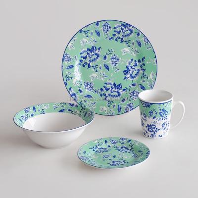 China 16pcs viable round shape porcelain dinner set with decal printing. for sale