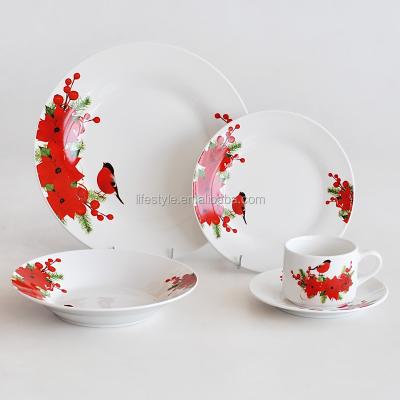 China Sustainable 20pcs china dinnerware set, 20pcs white china dinner set with decal, 30pcs china dinner set for sale