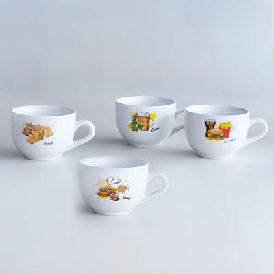 China Viable Jumbo Soup Mugs With Decal Printing, Ceramic Soup Mugs With Handle, 20oz Ceramic Soup Mug for sale