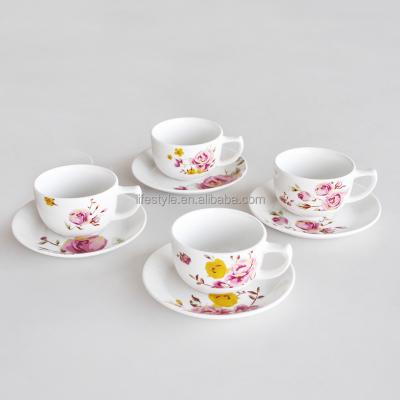 China Disposable Premium Porcelain Cup And Saucer , Cup And Saucer With Decal Printing for sale