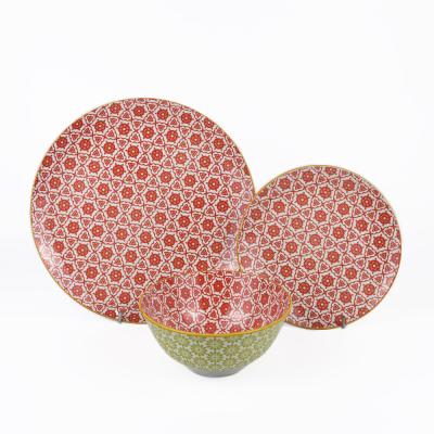 China New style durable printing PAD dinner plate design ceramic porcelain dish new china dish for sale