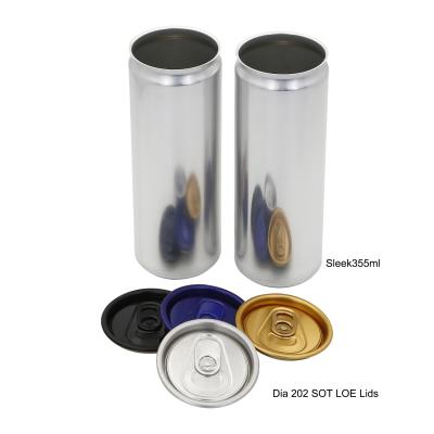 China BPANI 355ml 473ml Recyclable Empty Aluminum Beer Cans With 202dia Easy Open End for sale