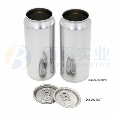 China 473ml Standard Aluminum Empty Beer Cans Eco - Friendly Material With 202 EOE Lids for sale