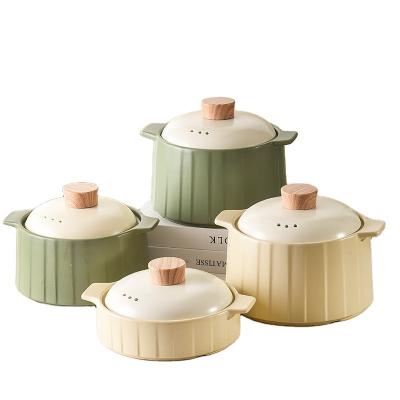 China Sustainable Pot Stock Ceramic Cooking Pot With Small Lid Steamer Around Large Ceramic Soup Pots For Restaurant Home for sale