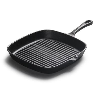 China 24CM CLASSIC Gauge Cast Iron Square Griddle Deep Lined Professional Nonstick Frying Pan Pan for sale