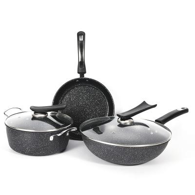 China Sustainable Kitchen Non-Stick Cookware Sets Cast Iron Pots and Pans Egg Pan Cooking Tools Wok for sale