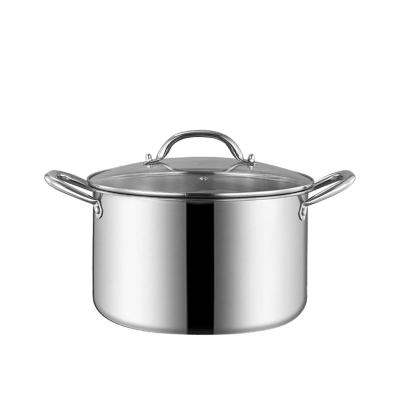 China 28cm Stainless Steel Stock Pot With Lid Soup Pots Stock Pot For Induction Electric Gas Stove With Handles Steaming Pots for sale