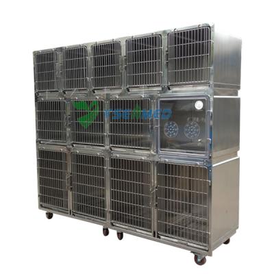 China Hot Selling YSVET0510 304 Stainless Steel Pet Cage Veterinary Cage With Oxygen Supply YSVET0510 for sale